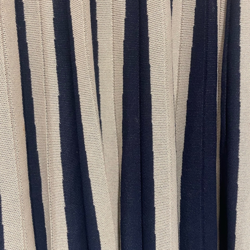 Navy and white midi skirt